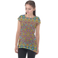 Pearl And Pearls And A Star Festive Cap Sleeve High Low Top by pepitasart