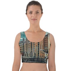 Architecture City Building Travel Velvet Crop Top by Pakrebo