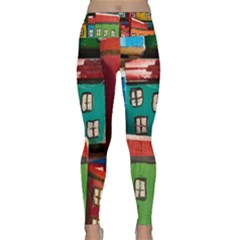 Houses Handmade Cultural Lightweight Velour Classic Yoga Leggings by Pakrebo