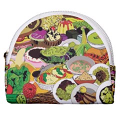 Eat Food Background Art Color Horseshoe Style Canvas Pouch by Pakrebo