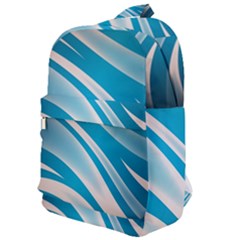 Background Abstract Blue Wavy Classic Backpack by Pakrebo