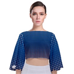 Geometric Wallpaper Tie Back Butterfly Sleeve Chiffon Top by Mariart