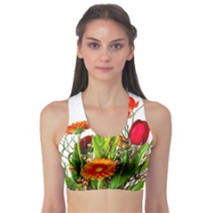 Tulip Gerbera Composites Broom Sports Bra by Pakrebo
