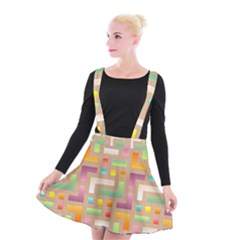 Abstract Background Colorful Suspender Skater Skirt by HermanTelo