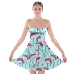Flemish Rosa Birds Nature Fauna Flamenco Strapless Bra Top Dress by HermanTelo