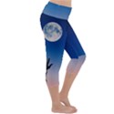 Moon Sky Blue Hand Arm Night Lightweight Velour Capri Yoga Leggings View3