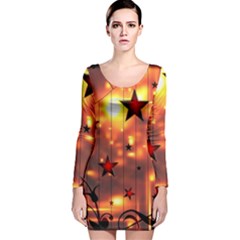 Star Radio Light Effects Magic Long Sleeve Velvet Bodycon Dress by HermanTelo