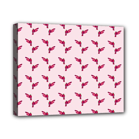 Pink Parrot Pattern Canvas 10  X 8  (stretched) by snowwhitegirl