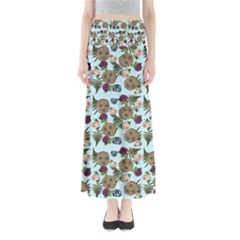 Cracked Doll Pattern Blue Full Length Maxi Skirt by snowwhitegirl