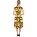 Cubes Grid Geometric 3d Square Cap Sleeve Front Wrap Midi Dress View2