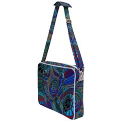 Fractal Abstract Line Wave Cross Body Office Bag by HermanTelo