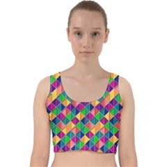 Geometric Triangle Velvet Racer Back Crop Top by HermanTelo