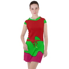 Liquid Forms Water Background Drawstring Hooded Dress by HermanTelo