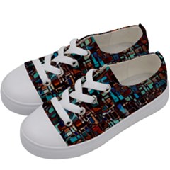 Mosaic Abstract Kids  Low Top Canvas Sneakers by HermanTelo