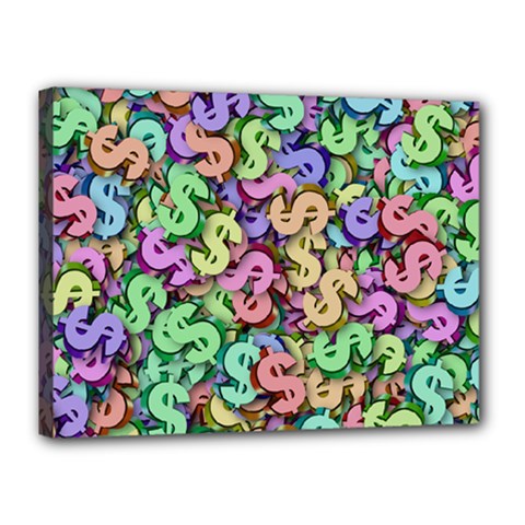Money Currency Rainbow Canvas 16  X 12  (stretched) by HermanTelo