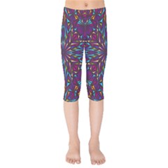 Kaleidoscope Triangle Curved Kids  Capri Leggings  by HermanTelo