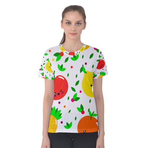 Pattern Fruits Orange Green Women s Cotton Tee by HermanTelo
