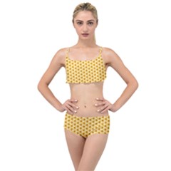 Pattern Halloween Pumpkin Color Layered Top Bikini Set by HermanTelo