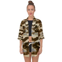 Mountains Ocean Clouds Open Front Chiffon Kimono by HermanTelo