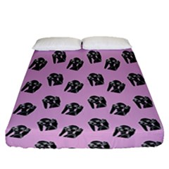 Girl Face Lilac Fitted Sheet (queen Size) by snowwhitegirl