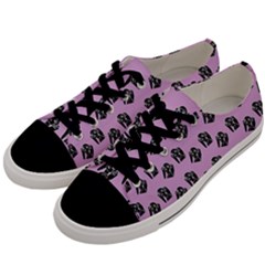 Girl Face Lilac Men s Low Top Canvas Sneakers by snowwhitegirl