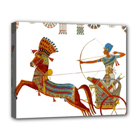 Egypt Egyptian Pharaonic Horses Deluxe Canvas 20  X 16  (stretched) by Sapixe