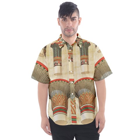 Egyptian Architecture Column Men s Short Sleeve Shirt by Sapixe