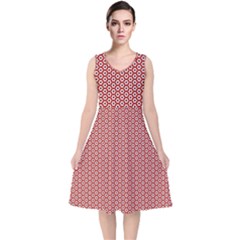 Pattern Star Backround V-neck Midi Sleeveless Dress  by HermanTelo