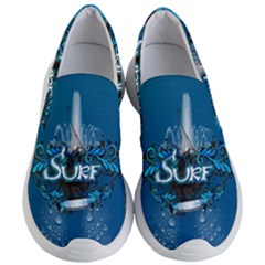 Sport, Surfboard With Water Drops Women s Lightweight Slip Ons by FantasyWorld7