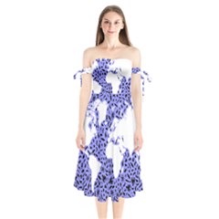 Sea Ocean Underwater Shoulder Tie Bardot Midi Dress by HermanTelo