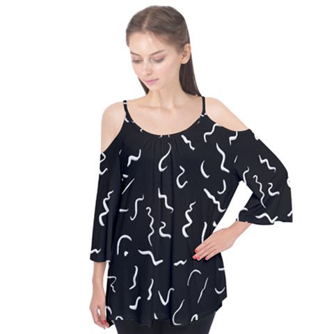 Scribbles Lines Painting Flutter Tees by HermanTelo