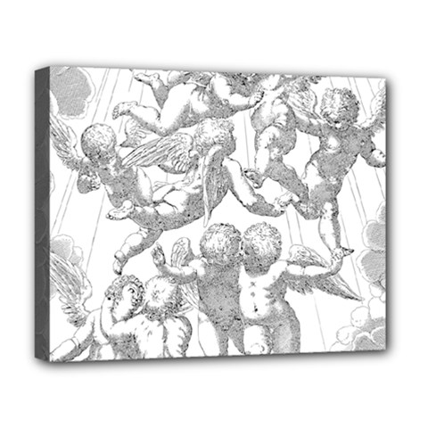 Angel Line Art Religion Angelic Deluxe Canvas 20  X 16  (stretched) by Sapixe