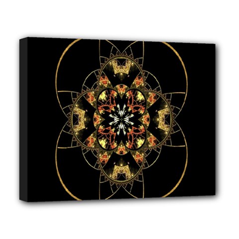 Fractal Stained Glass Ornate Deluxe Canvas 20  X 16  (stretched) by Sapixe