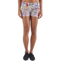 Writing Author Motivation Words Yoga Shorts by Sapixe