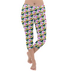 Sweet Dessert Food Cake Pattern Lightweight Velour Capri Yoga Leggings by HermanTelo