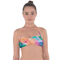 Texture Triangle Halter Bandeau Bikini Top by HermanTelo