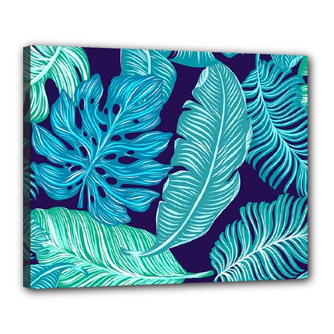 Tropical Greens Leaves Banana Canvas 20  X 16  (stretched) by HermanTelo