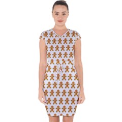 Gingerbread Men Capsleeve Drawstring Dress  by Mariart