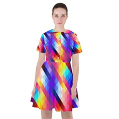 Abstract Blue Background Colorful Pattern Sailor Dress by Bajindul