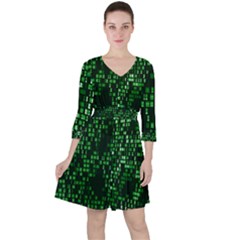 Abstract Plaid Green Ruffle Dress by Bajindul