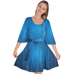 Abstract Rain Space Velour Kimono Dress by Bajindul