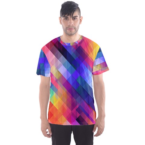 Abstract Background Colorful Pattern Men s Sports Mesh Tee by Bajindul