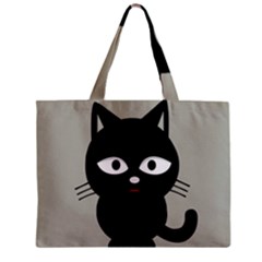 Cat Pet Cute Black Animal Zipper Mini Tote Bag by Bajindul