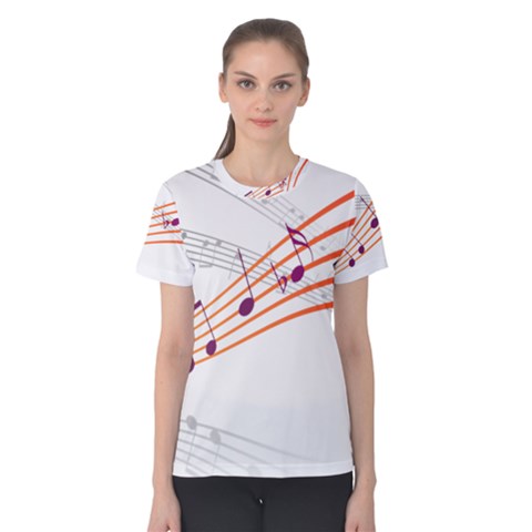 Music Notes Clef Sound Women s Cotton Tee by Bajindul