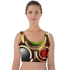 Sport Ball Tennis Golf Football Velvet Crop Top by Bajindul