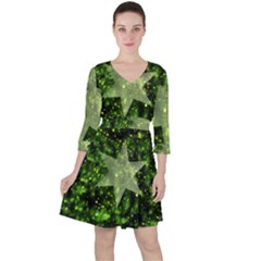 Star Blue Star Space Universe Ruffle Dress by Bajindul