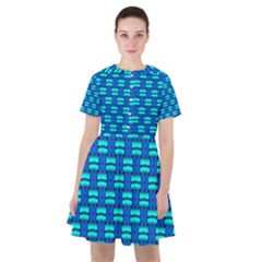 Pattern Graphic Background Image Blue Sailor Dress by Bajindul