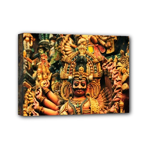 Sculpture Art Temple Tower Mini Canvas 7  X 5  (stretched) by Pakrebo