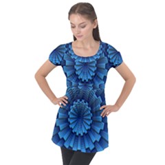 Pattern Background Texture Puff Sleeve Tunic Top by Pakrebo