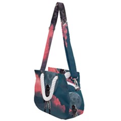 Astronaut Moon Space Planet Rope Handles Shoulder Strap Bag by Pakrebo